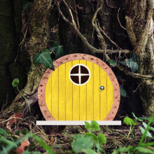 WinysinFairytales Decorazione per la porta Ornamenti in legno Fate nano Albero Decorazione per la porta