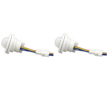 2X Mini PIR Infrarød Bevegelsessensor Deteksjon 220V Justerbar Tid Infrarød Automatisk LED Lysheks