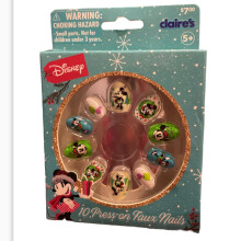Claire's Tween Girls Holiday Mickey en Minnie Mouse amandelvormige plaknagels, 10 stuks