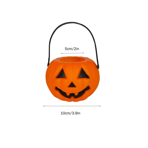 Κουβάς κολοκύθας για το Halloween Quinlirra Clearance, συμβατός με κέρασμα ή κέρασμα, πορτοκαλί 2