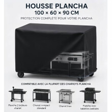 PLANCHA COVER 100x60x90 cm – Waterproof 420D Oxford Fabric with PU Coating – UV and Windproof for BBQ
