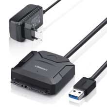 USB Hard Drive Adapter USB 3.0 to SATA Hard Drive UASP for 2.5" 3.5" SATA HDD SSD and External Power Adapter 12V 2A