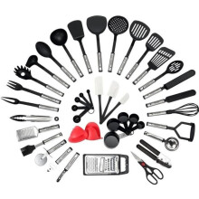 Ensemble de 42 ustensiles de cuisine en acier inoxydable, ensemble d'ustensiles de cuisine en silicone, ensemble d'accessoires de