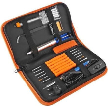 Kit de soudage 220 V, fer à souder électrique réglable 60 W, 6 pannes de soudage avec pompe à dessouder, support de soudage
