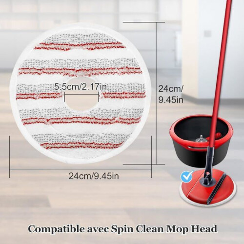 Microfiber Mop Refill for Vileda Spin and Clean Mop, Washable and Reusable Replacement Mop Head 1