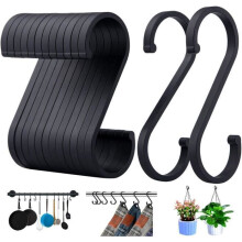 Crochets en S en aluminium, pour suspendre des objets dans la cuisine, la chambre, la salle de bain, le bureau et le jardin - Lot