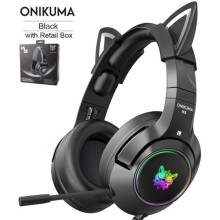 Headset met kattenoortjes en microfoon voor Xbox One / PS4 / PC / Nintendo Switch - Zwart
