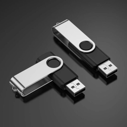 Μονάδα Flash USB 2.0 - ΜΑΥΡΗ - 128GB - Περιστρεφόμενος Δίσκος Memory Stick 1