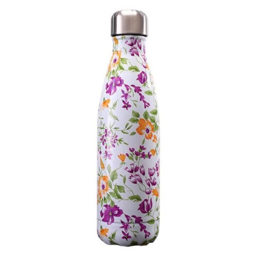 Μπουκάλι νερού - BIGOOD - 500ml - Μονωμένο ανοξείδωτο ατσάλι - Χωρίς BPA - Λευκό με λου 1