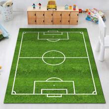 Tapis de football à motif sportif, antidérapant, lavable, en gazon synthétique antibruit, idéal pour le salon et compatible avec tous les styles