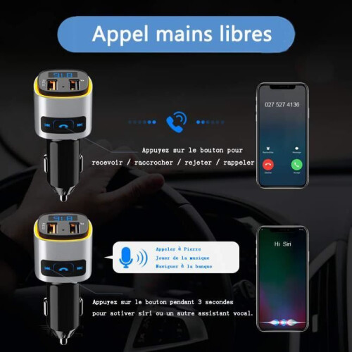 Πομπός FM Bluetooth, Πομπός FM Hands-Free QC3.0 FM, Κιτ Bluetooth, Φορτιστής Ραδιοφώνου Αυτοκινή 1