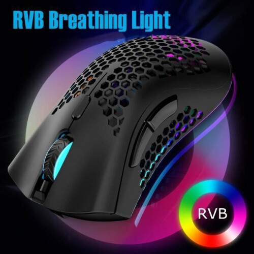 Ποντίκι παιχνιδιών RGB, Ασύρματο επαναφορτιζόμενο USB 2.4G Nano ρυθμιζόμενο DPI, εξ 1