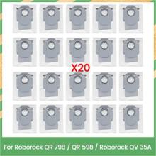 Replacement Dust Bag Parts for Robot Vacuum Cleaner for Roborock QV 35A / QR 598 / QR 798, 20 Pieces