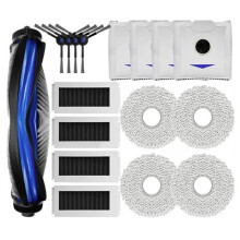 SODIAL spare parts kit for Ecovacs Deebot N30 Omni / N30 Pro Omni – side brush, main brush, HEPA filter, bag