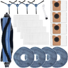 Accessories for Eufy Omni C20 Robot Vacuum Cleaner: Replacement parts, roller brushes + 4 cloths + 4 dust bags + 4 brushes