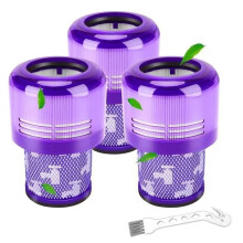 Replacement Filters for Dyson V7 and V8 Series Vacuum Cleaners - HEPA Pre and Post Filters - Free Cleaning Brush