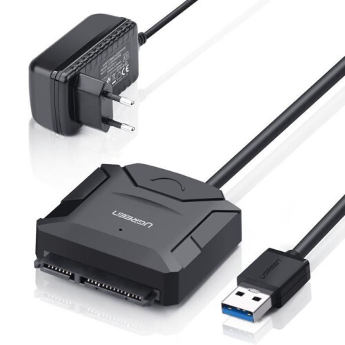 Adattatore USB per hard disk da USB 3.0 a SATA UASP per HDD e SSD SATA da 2,5" e 3,5" e alimentatore esterno da 12V 2A