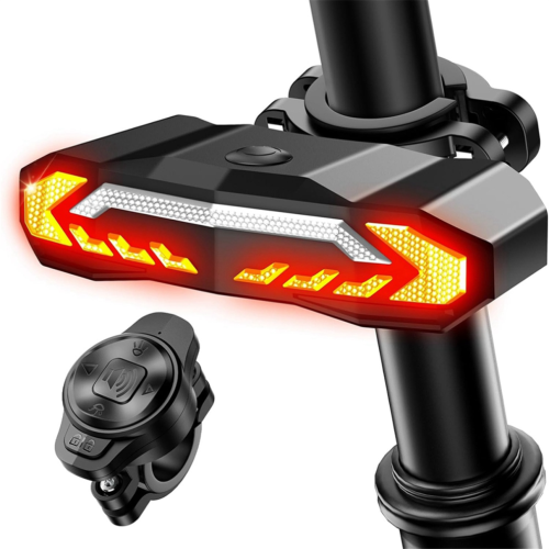 Smart bicycle rear light with turn signals and brake light with remote control