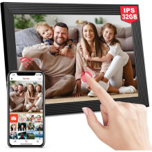 10.1 Inch WiFi Digital Photo Frame with IPS HD Touchscreen, 32GB Storage, Auto Rotating Digital Frame for Sharing Photos and Videos