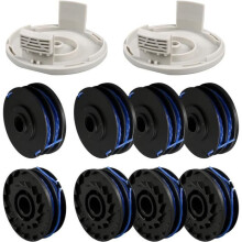 Bobină de schimb pentru firul de tuns iarba RAC123, compatibilă cu Ryobi RLT4027, RLT4125, RLT5027, RLT5127 (8 bobine + 2 capace)