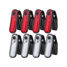 Lumină spate pentru bicicletă cu LED-uri reîncărcabile, lumină față și lumină spate pentru ciclism pe șosea, cu 8 LED-uri