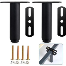 Picior de pat - WASDK - Metal reglabil - Înălțime 18 - 33 cm - 2 bucăți - Negru