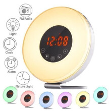Lumină de trezire, Ceas deșteptător natural cu simulare a răsăritului - Radio FM - 6 sunete naturale - Funcție de amânare L9 C0C33