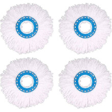 4-delade mikrofibermopphuvuden, runda reservmopphuvuden med 360 rotation för golvrengöring (diameter 16 cm)