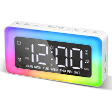 Digitálny budík - UVERBON - RGB - Duálny budík - Nabíjací port USB - Extra hlasné odloženie budenia