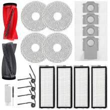 Lot de 20 Brosses Latérales Principales, Filtres, Chiffons et Sacs à Poussière pour Aspirateur pour  Qrevo 5AE/ C