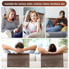 Faux Leather Recliner Headrest Protector for Furniture Sofa 17 X 27In Brown Chair Arm Covers