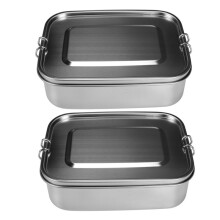 2X Stainless Steel Bento Box Lunch Container,3-Compartment Bento Lunch Box for Sandwich and Two Sides