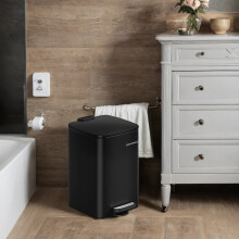 Trash Can - Stainless Steel - Metallic Silver - 20L Capacity with Soft Close and Stay Open Feature