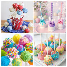 Cakepopvormen, Lollycakepopkit, Cakepopstokjes en Verpakkingsset met 100 Cakepopstokjes, Snoepzakjes met Gouden Sluiting