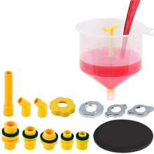 Coolant Funnel Kit, 15 Piece Fluid and Oil Funnel Set, Coolant Funnel Kit Allows Access to Hard-to-Reach Radiators