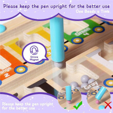 Magnetisches Farb- und Zahlenlabyrinth, Montessori-Spielzeug, Magnetkugeln Aus Holz, Lernspielzeug für Kleinkinder