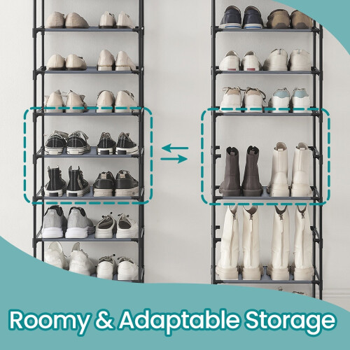 Shoe Rack - Metal Frame - Black - 10-Tier Space-Saving Design 2
