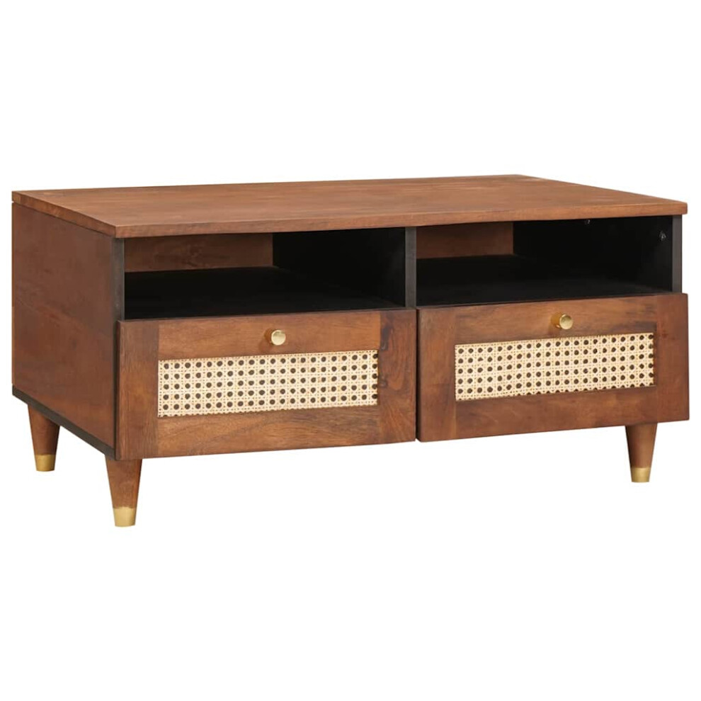 Vidaxl Coffee Table With Drawer 80 X 54 X 40 Cm Solid Mango Wood
