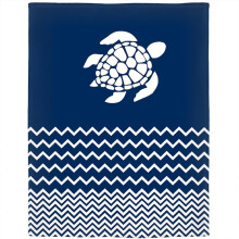 Tengeri teknős takaró 102x127 cm-es kék és fehér chevron polár takaró puha, bolyhos takaró ajándékok tinédzsereknek és felnőtteknek