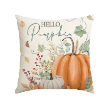 Housse de coussin Hello Pumpkin Feuilles d'érable Automne 45 x 45 cm Orange