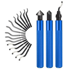 3 Pcs Hand Deburring Tool Kit 2 Countersink Hand Reamer and 1 Deburring Tool with 15 Extra High Speed Steel Swivel Blade