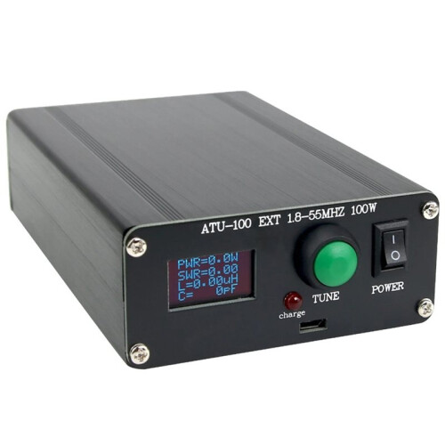ATU-100 Pro+ 1.8-55Mhz Automatic Antenna Tuner Multi-Function Convenient 0.96" Finished Rechargeable ABS + Case-ABVP 1
