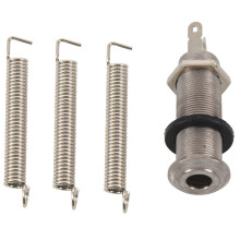 3Pcs Steel Guitar Tremolo Bridge Tension Springs & 1Pcs Guitar Jack Chrome Threaded Cylinder Jack Plug Sockets 1/4 Inch