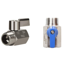 2 Pcs 304 Stainless Steel Valve(1/2 Inch Female x Male) NPT Thread, Water Flow Regulator Control Valve