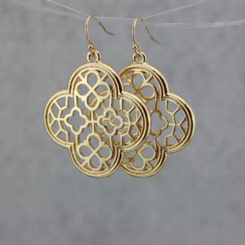 Σκουλαρίκια RSAMD με τετράφυλλο κούμπωμα Magnolia Hollow Clover Drop Statement Γυναικεία 2