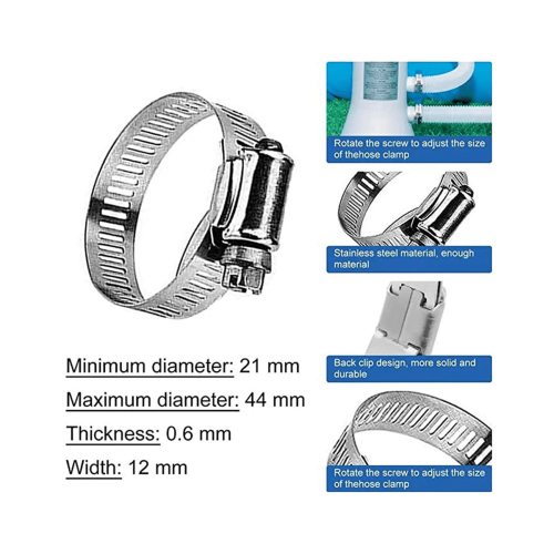 Conjunto de 6 mangueiras para piscinas acima do solo, 1,25 polegadas de diâmetro, 59 polegadas de comprimento, compatível com os modelos de bomba 2