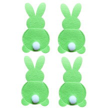 Liquidation ! Lot de 4 porte-couverts lapin, pochette à couverts lapin de Pâques, ensemble de couverts lapin avec queue - Offre d'été !