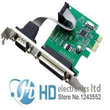 Voor RS232RS-232Seriële poort COM DB25Printer Parallelle poort LPT naar PCI-E PCI Express Kaart Adapter Converter WCH382