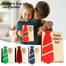 SUSUchens Tarjetero para el Día del Padre Diseño desplegable 3D Organizador de fundas para múltiples tarjetas Patrón de corbata Libro de papel