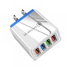 Wandlader, 4-poorts USB-stekker, kubusvormige draagbare wandlader met snellaadfunctie, compatibel met iPhone, iPad en Android.